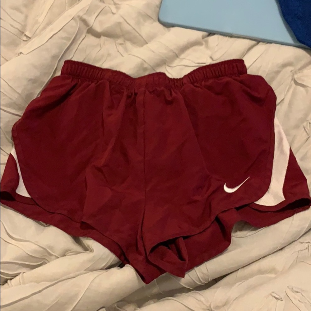 Crimson/ White nike dri fit athletic shorts !